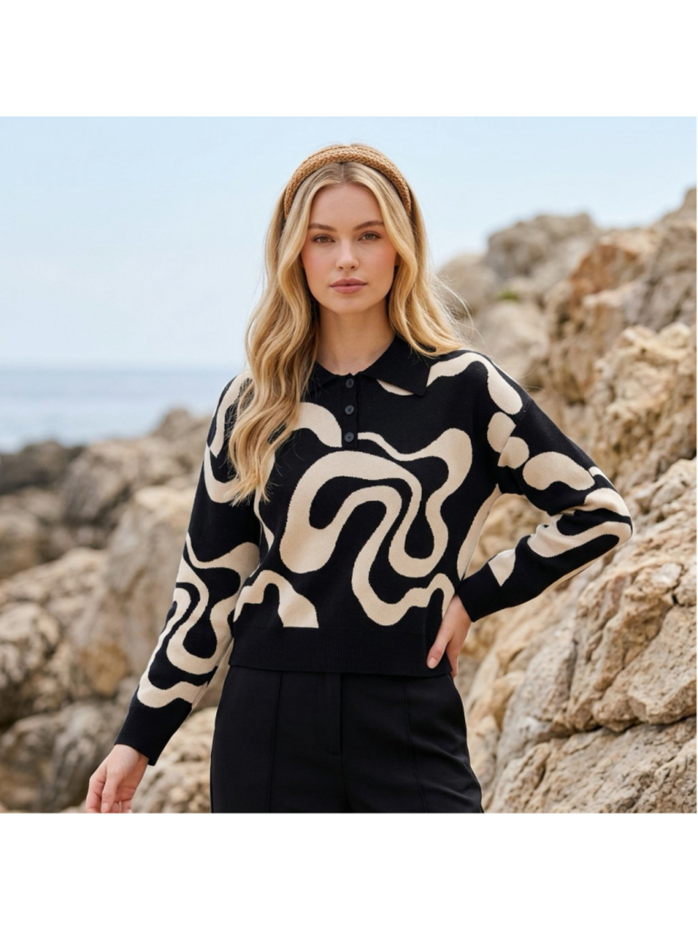 EVERYDAY ILLUSION PSYCHEDELIC SWIRL PULLOVER SWEATER